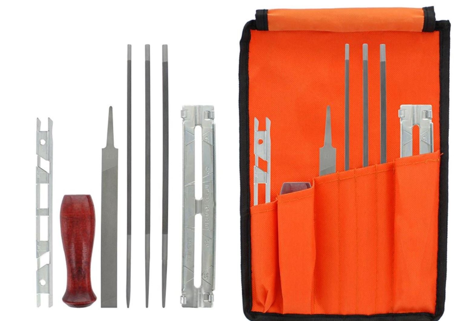 8 Piece Chainsaw Sharpener File Kit Contains 5/32, 3/16