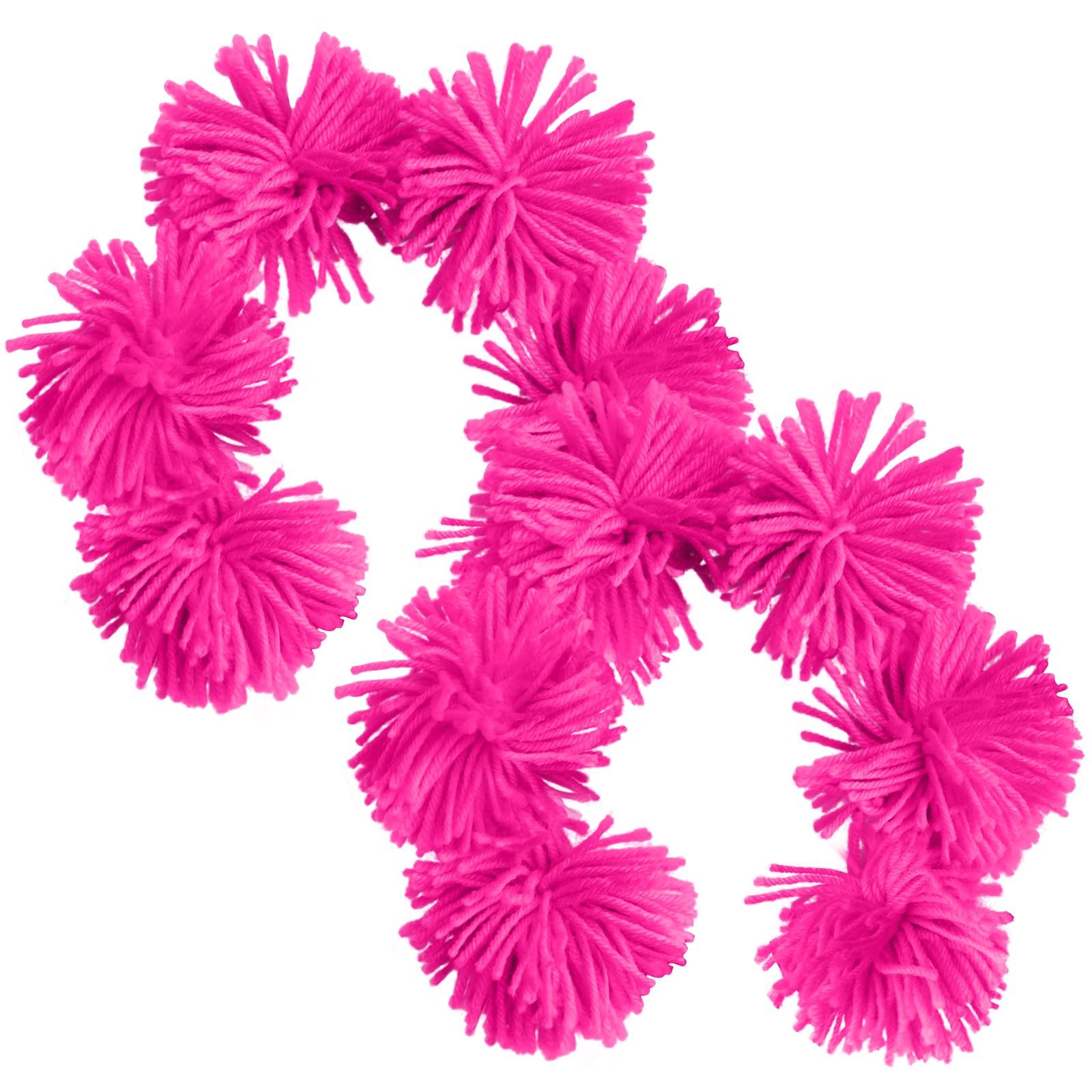 View 1 of ++3 PACK+++BlissfulTie 2PCS Fluffy Pom Pom Headbands – Pink Fuzzy Yarn Hair Accessories for School Events, Halloween, Cosplay, and Dress-Up Parties