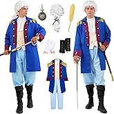 Akokvlar Mens Founding Father George Washington Costume Hamilton Colonial Outfit Set