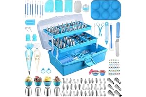 236 Pcs Cake Decorating Tools Supplies Kit, Baking Accessories with Storage Case, Frosting Piping Kit, Piping Bags and Tips S