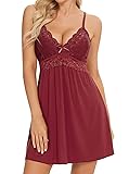 Ababoon Womens Sleepwear Lace Lingerie Chemises V