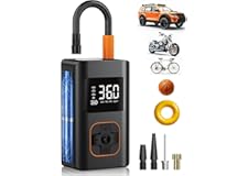 Tire Inflator Portable Air Compressor, 8000mAh Cordless Air Pump for Car Tires, 150 PSI Electric Bike Tire Pump with LED Ligh