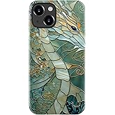 Goodon for iPhone 15 Case Cute - Wireless Charging Compatible - Dual-Layer Hard Shell + Silicone Cover - Protective Phone Case with Trendy Designs for Women - an Abstract Dragon