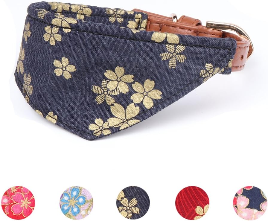 Leepets Dog Collar for Small Dog Puppy Cat with Adorable Bowtie Bandana Leash Durable PU Leather Padded Adjustable Buckle