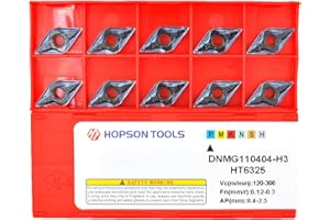 Hopson Tools Carbide Turning Inserts DNMG 331 Dnmg110404 for Semi-Finishing Cutting Steel, Dnmg Insert for Lathe Turning Tools, 10 PCS.