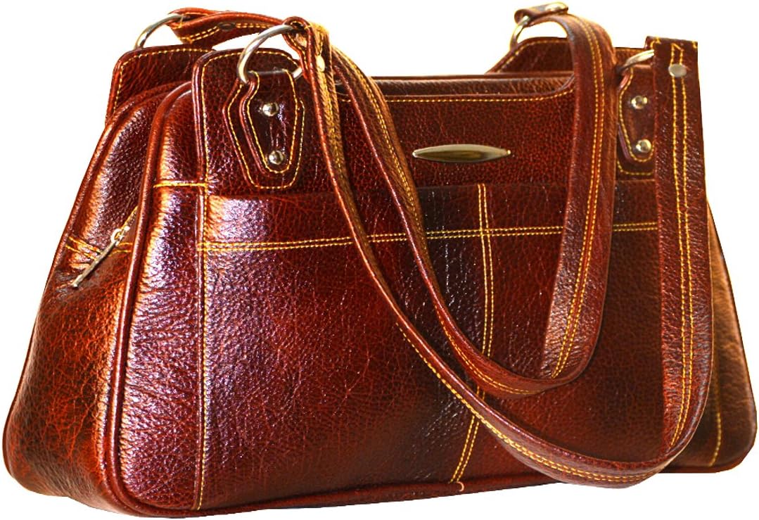 GenWayne multipurpose leather handbags for women shoulderbag (pure leather bag) (Brown)