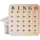Yuanhe Bingo Cards with Sliding Windows - Reusable Travel Bingo Game Cards Bulk, 25 Pack, Woodgrain