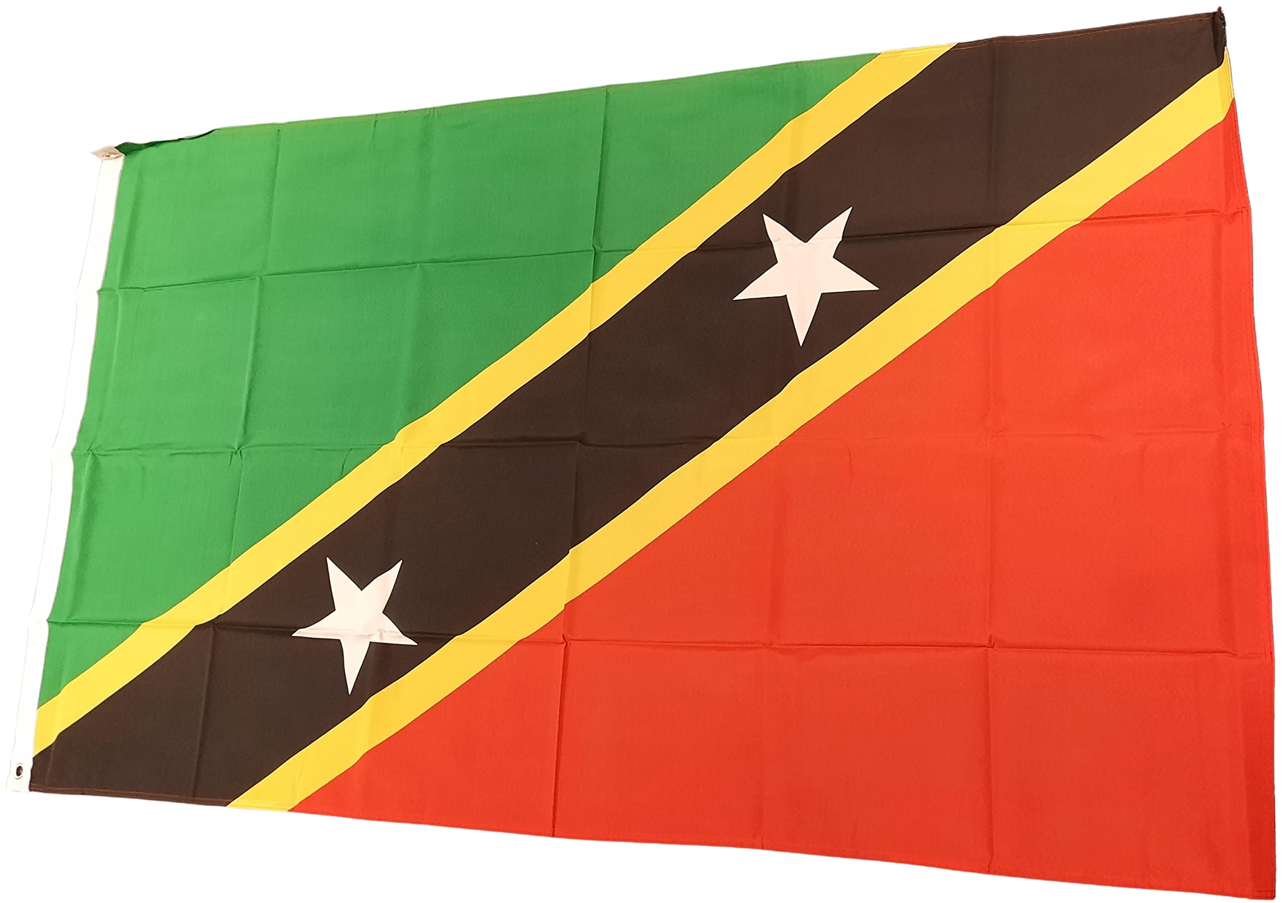 NWFlags St Kitts and Nevis Flag 5ft x 3ft 75d Premium Polyester Suitable For Flagpoles | Strong Polyester 5x3 foot material Saint Christopher flag with Eyelets