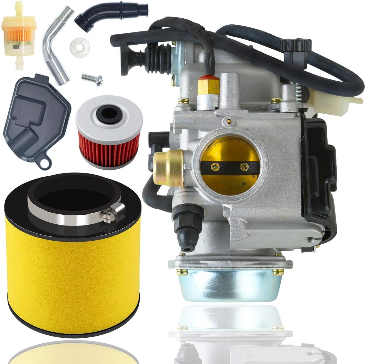 TRX350 Carburetor Oil Filterw/Air Filter for Rancher 350 TRX350 350ES 350FE 350FMTE 350TM 2000-2006 Carb