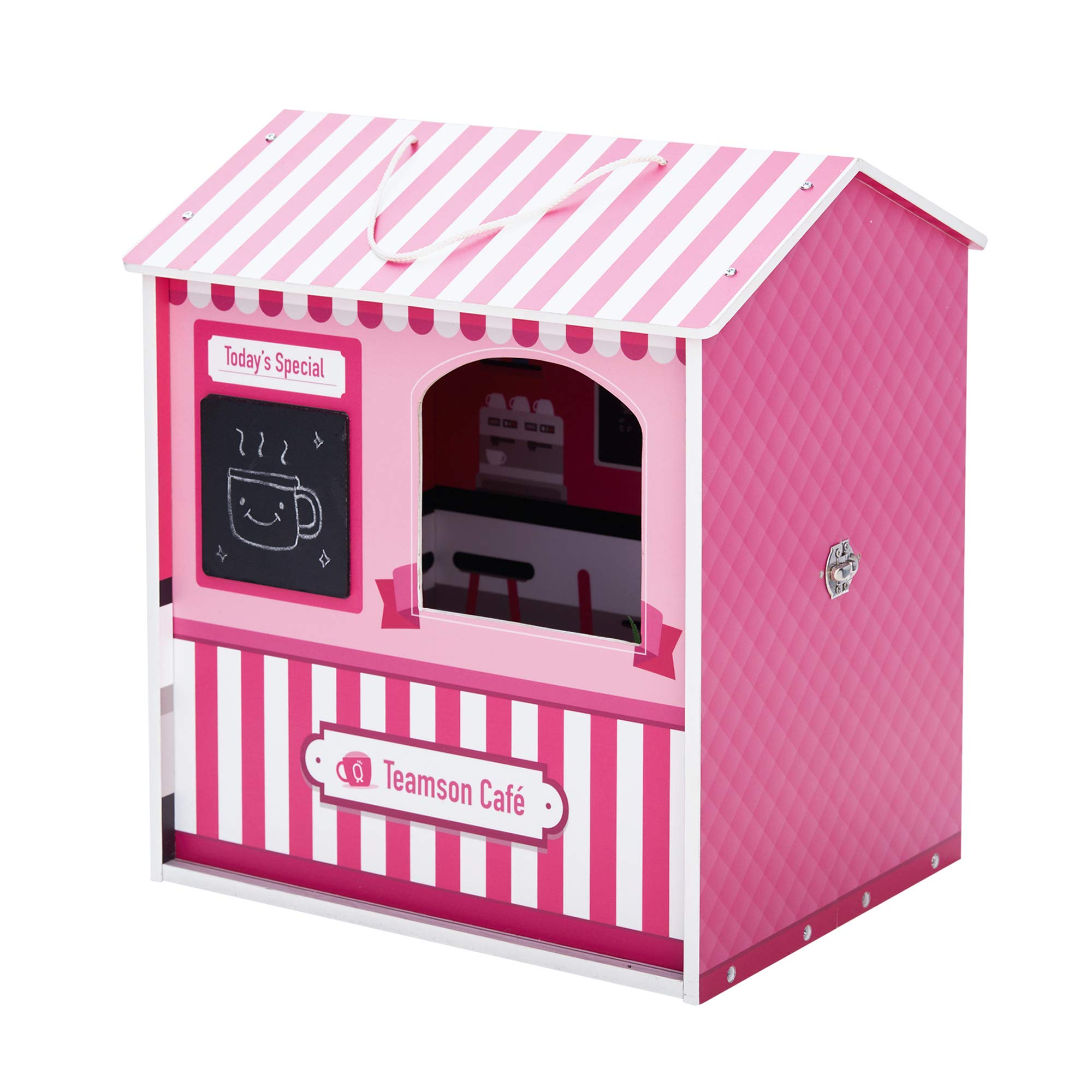 Teamson Kids Olivia's Little World Children's 'Dreamland' Wooden Pink Cafe Doll House Toy TD-12953A