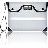 Jsngbse 6200°F Fireproof Document Bag with Lock, 11.4 x 8.3 Inch Fire Proof Bag for Documents, Fire Proof Money Bags with Zipper Envelope, Water Resistant Fireproof Pouch Cash for Envelope Silver