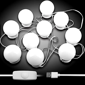 vanity espejo light juego de luces led para espejo de tocador con 10 bombillas de luz regulables para tocador de maquillaje longitud del cable