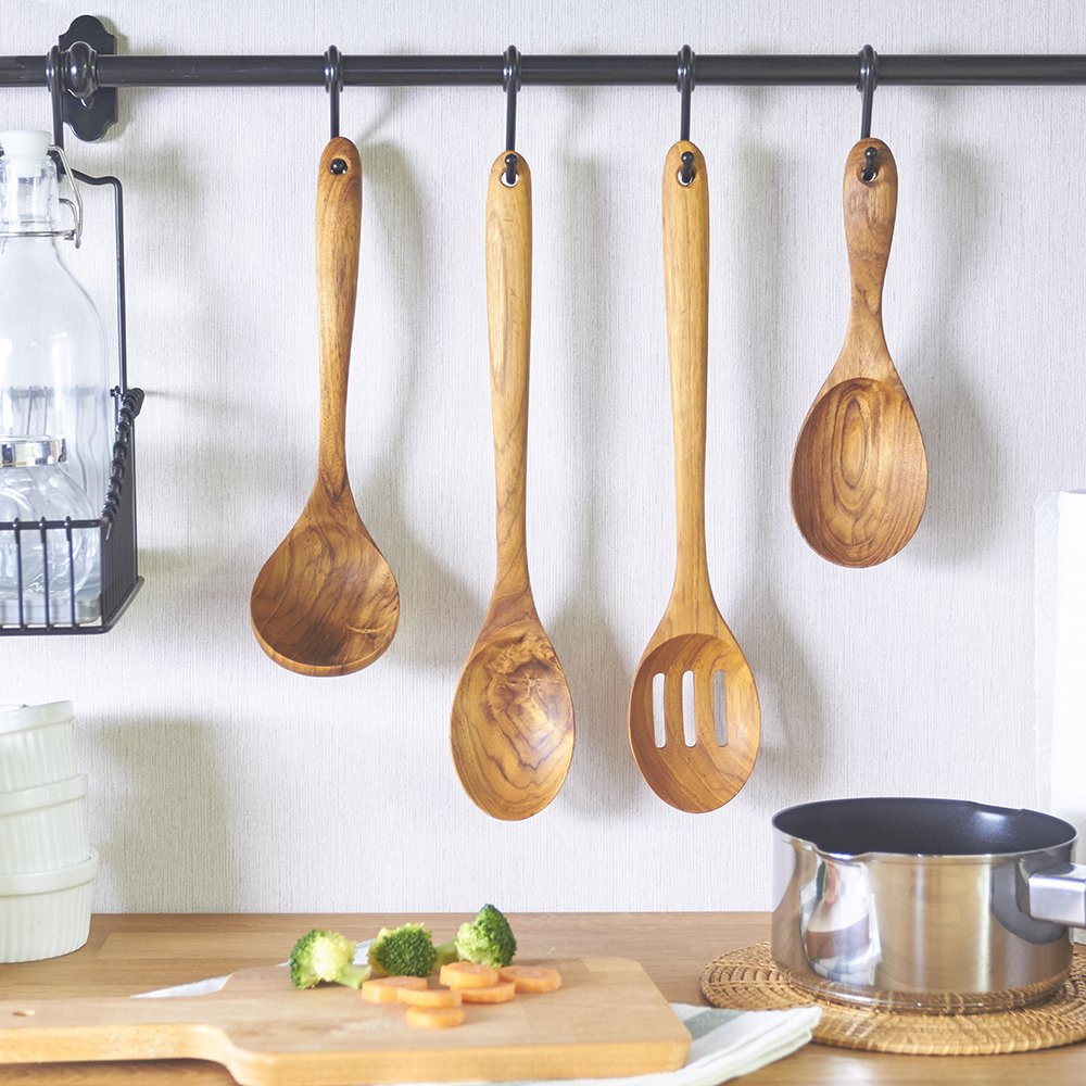 Wooden Spoon, FAAY Premium Cooking Spoon, Mixing Spoon Handcraft from Teak | Durable, Natural, Non Toxic and High Heat Resistance for Non Stick Cookware