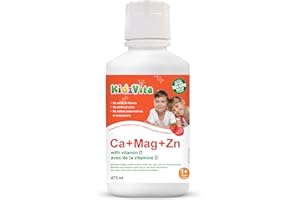 KidzVita - Kids Calcium, Magnesium, Zinc with Vitamin D3 - Multivitamin Liquid - Maintain Healthy Growth of Bones, Teeth, Hai