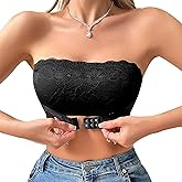 Viwedo Strapless Bras for Women Lace Bandeau Bra One Piece Wireless Tube Top Bralette