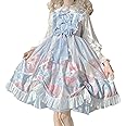 Cuteighteen Lolita Juniors Dresses Kawaii Bunny Print Japanese Style Princess Anime Cosplay Party Cute Teen Dress Costume