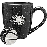 Rico Industries NBA Basketball Orlando Magic Alternate 16 oz Team Color Laser Engraved Speckled Ceramic Coffee Mug