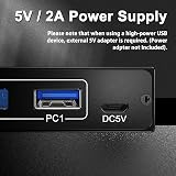 Lodokdre 4-Port USB 3.0 KVM Switch with Controller Keyboard Mouse Printer view 2