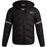 Reebok Mens Winter Jacket - Water Resistant Heavy Puffer Coat with Hood - Quilted Insulated Warm Winter Coat for Men