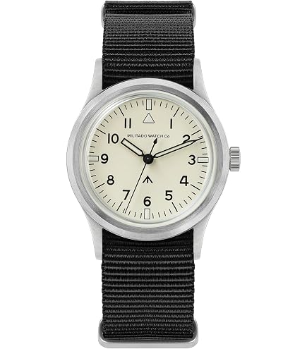 Amazon.com: Militado ML07 36mm VH31 Sweep-Hand Quartz Field Watch