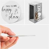 Queekay Coasters Set of 6 with Holder White Gray 4 inch Wood Farmhouse view 3