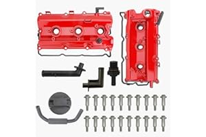 MITZONE Upgrade Aluminum Valve Cover Left and Right Compatible with 2003-2008 Nissan 350Z Infiniti FX35 G35 M35 VQ35DE 3.5L Part # 13264AM600 13264AM610