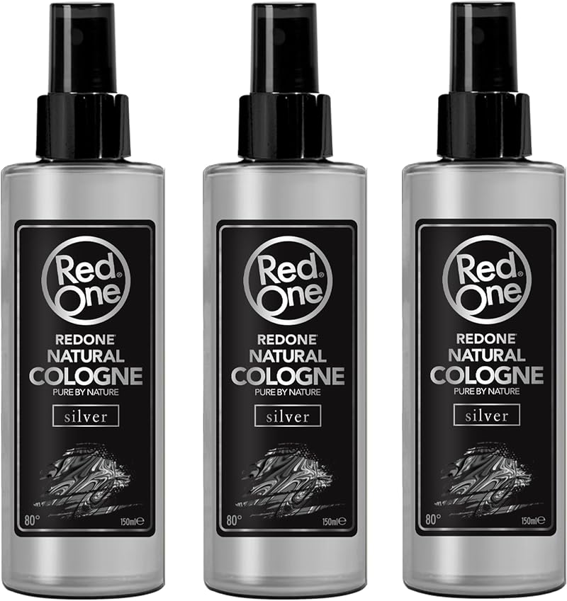 RedOne Barber Cologne Silver 3x150ml Aftershave Splash Men Long-Lasting Fresh