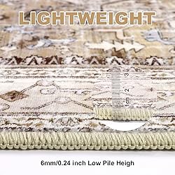 Yamaziot Area Rug 6x9, Non-Slip Washable Boho