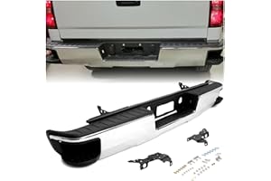 ECOTRIC Rear Step Bumper Assembly Compatible with 2014-2019 Chevy Chevrolet Silverado & GMC Sierra 1500 Chrome Replacement fo