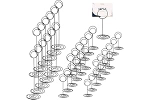 DIVINA VITAE 36 Pcs Table Number Holders Black, 3 Size Place Card Holder Black Picture Holders for Centerpieces Name Numbers Memo Note Cards Wire Photo Clip Tables Card Holder Stand for Wedding Anniversary Party