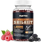 Shilajit Gummies 1000mg - Shilajit Pure Himalayan Organic for Men & Women 85+ Trace Minerals Shilajit Resin with Ashwagandha, Maca, Black Seed Oil - Energy, Brain, Immunity, Sugar Free Raspberry 60ct
