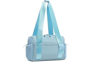 SUIKIHUM Mini Gym Bag for Women, Yoga Small Sports Bag for Women Girls, Waterproof PU Fitness Tote with Wet Compartment, Sky Blue