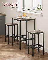 VASAGLE Bar Table and Chairs Set 2-Piece Space-Saving Heather Greige Ink Black view 2