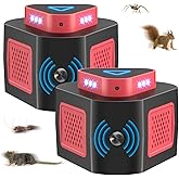 Rodent Repellent Ultrasonic Plug in Mouse Repellent Get Rid of Mice Permanently Electronic Repellent 4Modes & Flashing Light, 360° Ultrasonic Mouse Blocker Rat Deterrent Indoor for House Garage