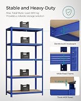 SONGMICS 5-Tier Steel Shelving Unit 600 kg Load 50 x 100 x 200 cm Blue GLR050Q01 view 3