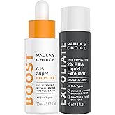 Paula’s Choice C15 Super Booster Vitamin C Serum + Travel Size 2% BHA Salicylic Acid Liquid Exfoliant Duo, for Radiance, Glow and Smoother Skin, Set of 2