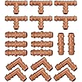 iRunning Drip Irrigation Fittings Kit for 1/2 Inch Tubing, 20 Pieces Drip Irrigation Parts for Drip Sprinkler System - 8 Couplings, 6 Tees, 6 Elbows, Drip Line Connectors for 1/2" Drip Irrigation Hose
