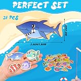 FANTESI 33 pcs Magnetic Fishing Game Wooden Ocean Animals Educational Toys view 3