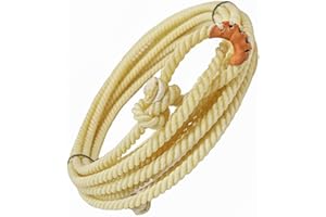 M-ROYAL SADDLES 30 FT. Western Adult Rodeo Lariat Rope with Burner Rodeo Cowboy USA Made Medium Lay Roping Lasso