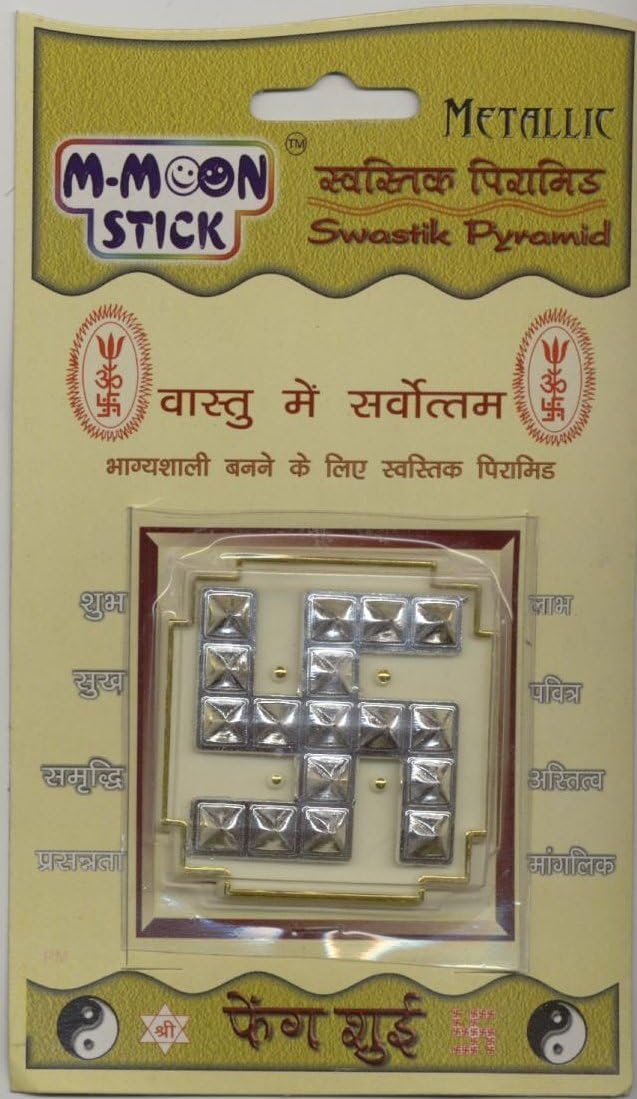 Adhesive Sticker Plastic Metallic Vastu Swastik Pyramid