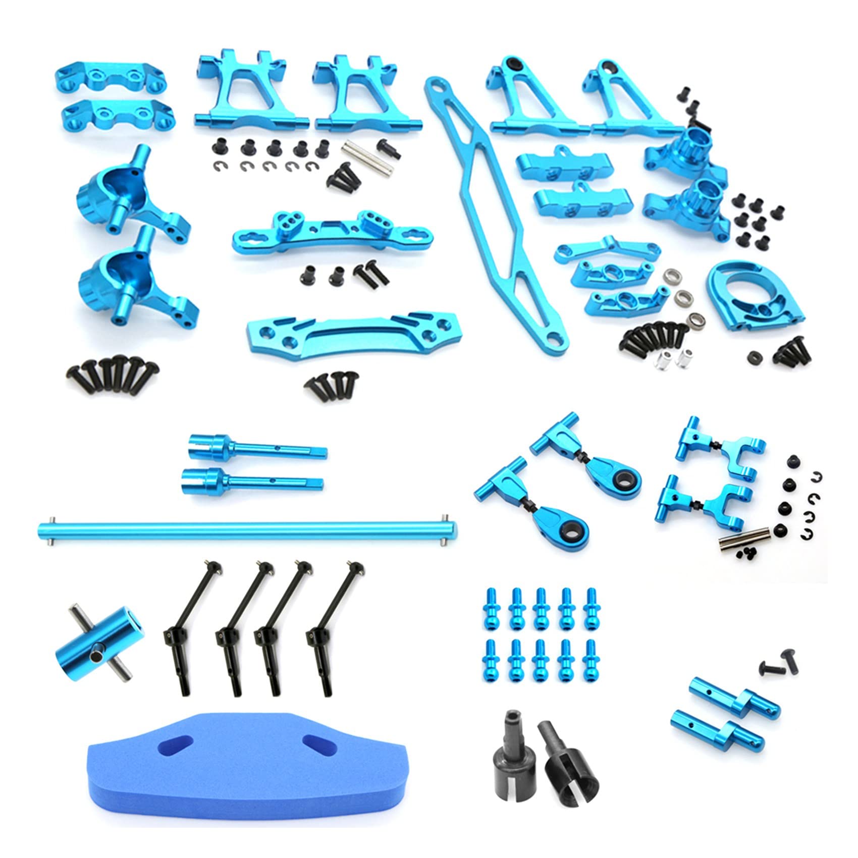 Yuikome Metal Modification Accessory Kit Suspension Arm Axle Steering Leg Set for TT02-02 1/10 RC Upgrade Parts, 1