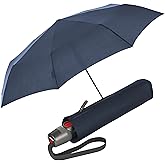 Knirps T.200 Duomatic Compact Rain Umbrella in Navy– Wind Tunnel Tested to 93 mph, Aluminum Steel Fiberglass Frame, 38in Canopy, OEKO-TEX, High-Performance Automatic Travel Umbrellas
