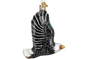 Old World Christmas Eagle in Flight Glass Blown Ornament for Christmas Tree, Handcrafted Holiday Decoration, Bird Watcher Collection