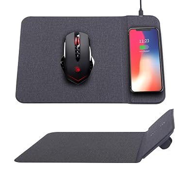 Trustown Wireless Charger Mouse Pad, Fast Wireless Charging Station Mouse Mat, 7.5W for iPhone 8XXS, 10W for Samsung S7891010, and All Qi-Enabled