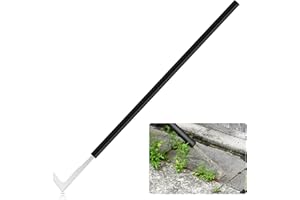 HANAOYO 49.2” Long Handle Crack Weeder, 3 Adjustable Length Crevice Weeding Tool Manual Weeder Puller for Sidewalk, Paver, Wall Gaps, Lawn Yard Gardening Tool (Silver)