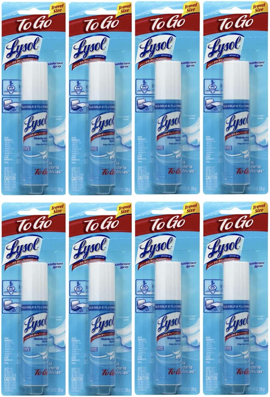 LysolDisinfectant Spray To Go Travel Size GNAAqO, 8 Pack