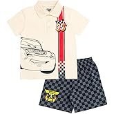 Disney Lion King Mickey Mouse Cars Polo Shirt and Shorts Outfit Set Toddler to Big Kid