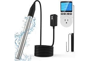 BSUOWEK 1800W Immersion Water Heater for Pool, Bucket Water Heater for Above Ground Pools & Inflatable Pool & Stock Tank Pool, Submersible Water Heater with Adjustable Thermostat & GFCI, for Bathtub Swimming