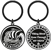 Hewonnn Viking Ship Gifts for Men Women - Norse Longboat viking Rune Protection Keychain - Norway Boat Ship for Vikings, Warriors, Heritage Pride