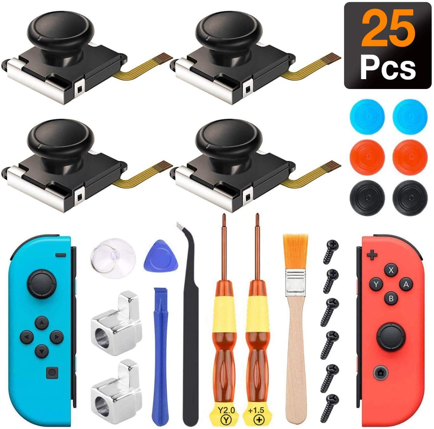 Joycon Joystick Replacement, (4 Pack) Switch Analog Stick